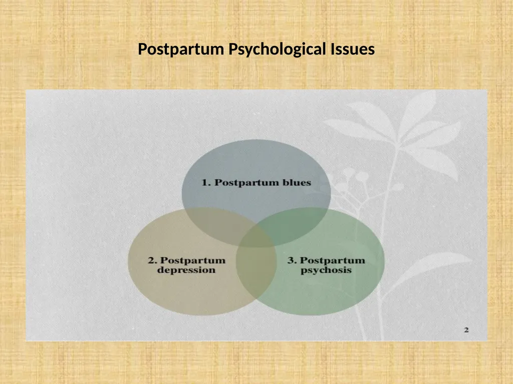 psychological complication, post-partum blues, - slide 9 of 36