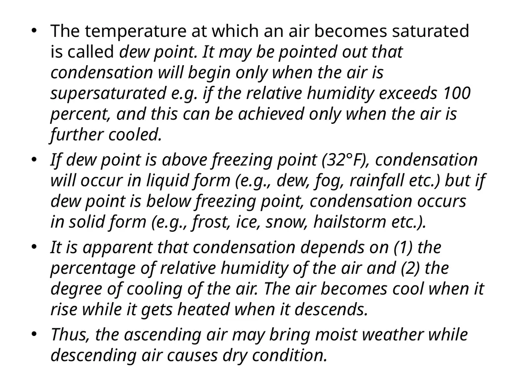 CONDENSATION AND ASSOCIATED FORMS The - slide 3 of 5