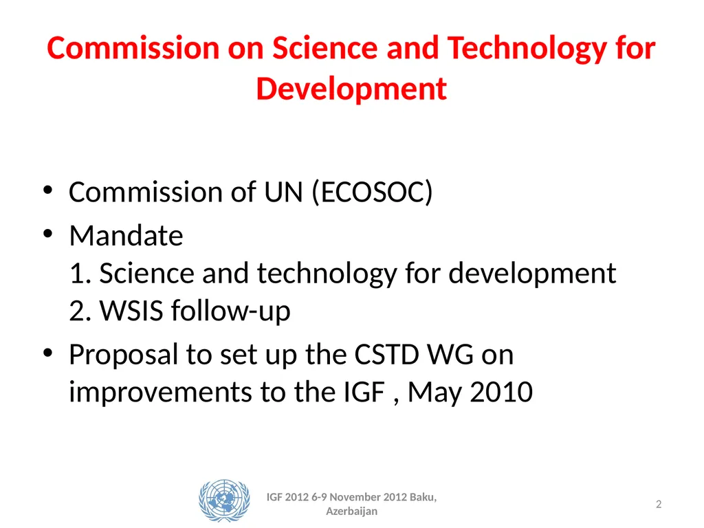 Accessibility of the IGF for persons with - slide 2 of 8