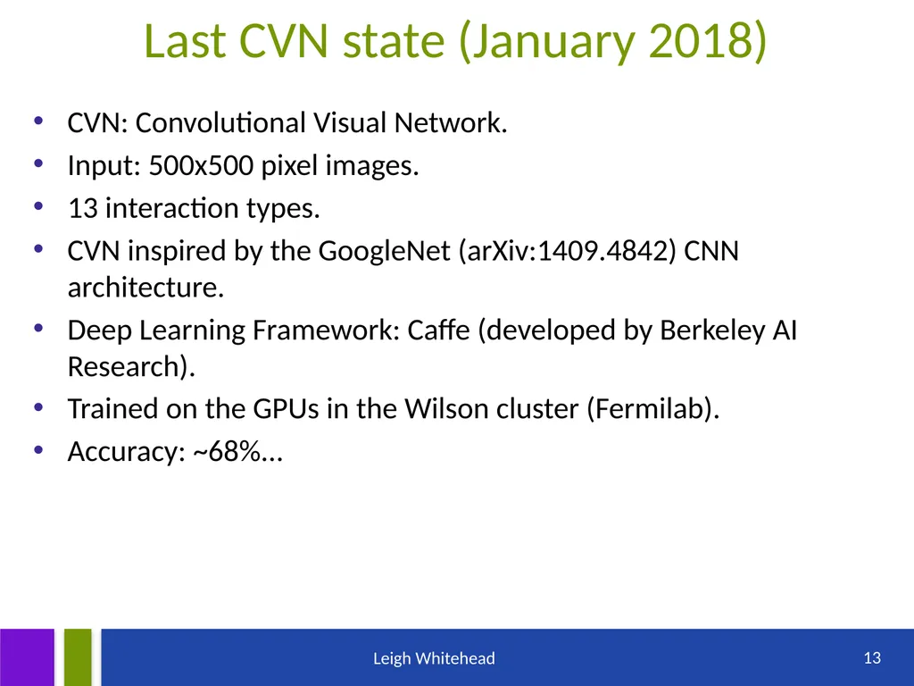 DUNE neutrino flavour identification using a CNN - slide 13 of 19