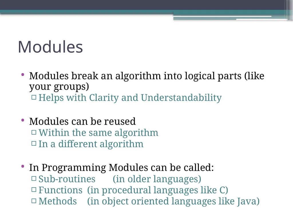 Sequences, Modules and Variables David Millard - slide 13 of 22