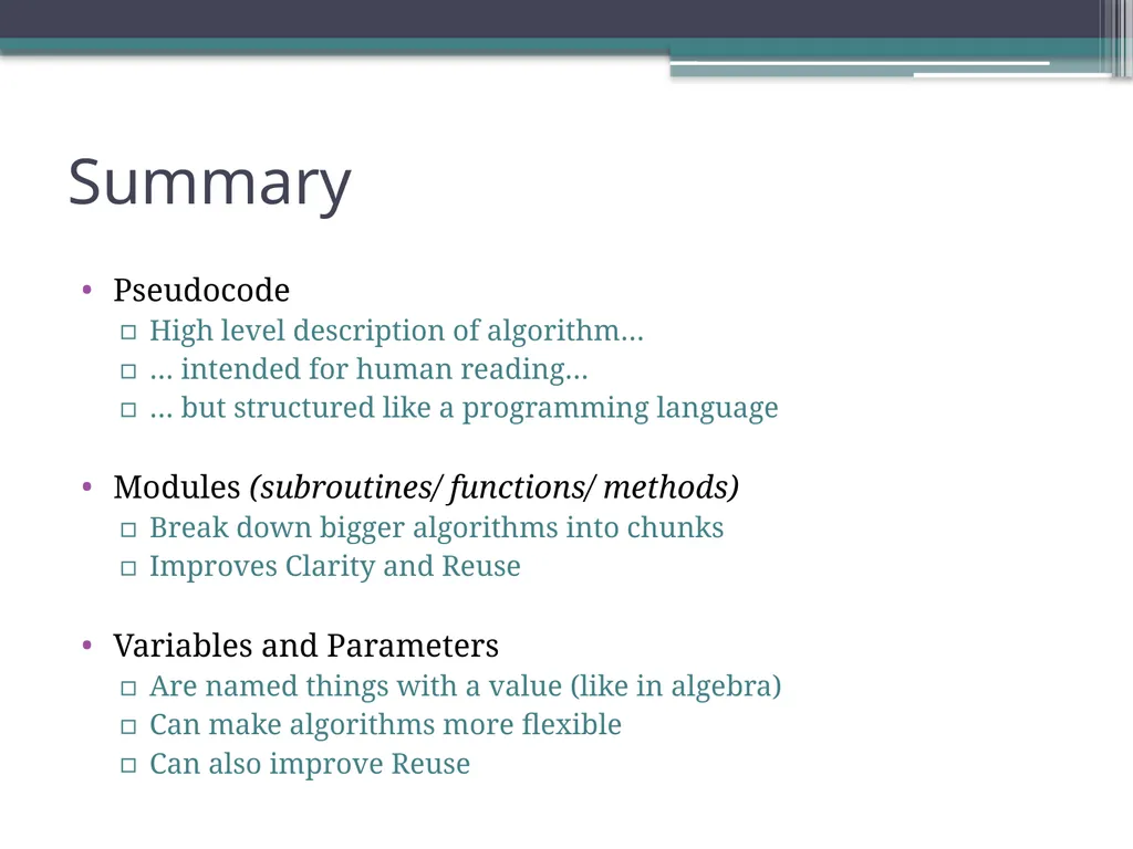 Sequences, Modules and Variables David Millard - slide 22 of 22