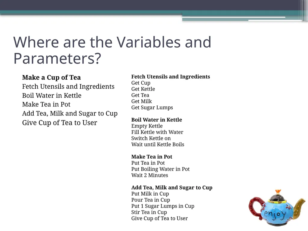 Sequences, Modules and Variables David Millard - slide 19 of 22