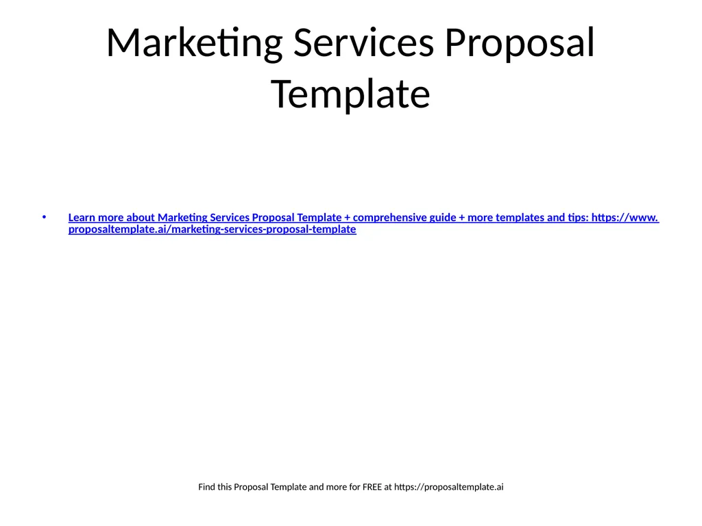 Marketing Services Proposal Template Learn more