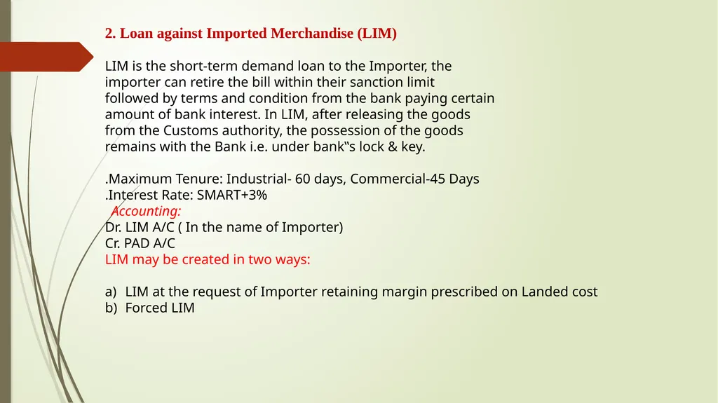 Foreign Trade Financing: Import Financing Prepared - slide 8 of 14