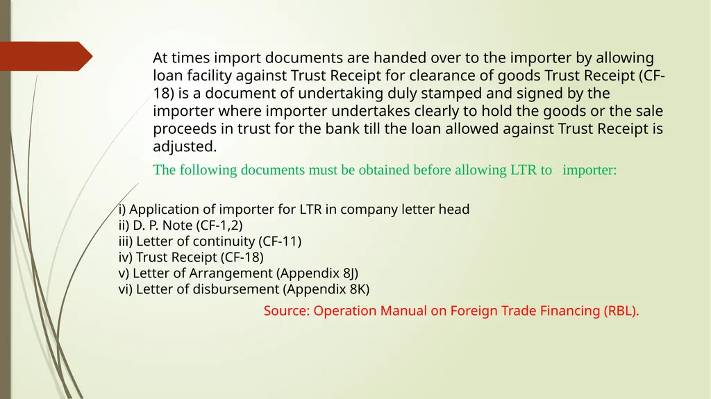 Foreign Trade Financing: Import Financing Prepared - slide 12 of 14