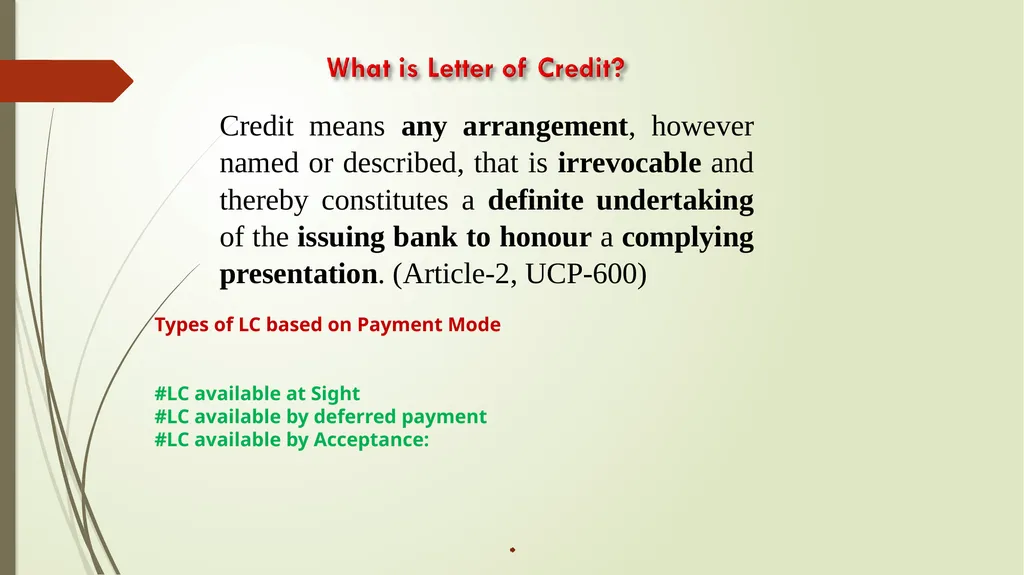 Foreign Trade Financing: Import Financing Prepared - slide 2 of 14