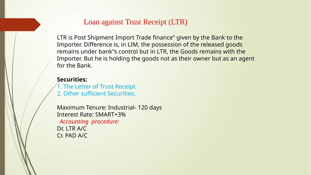 Foreign Trade Financing: Import Financing Prepared - slide 11 of 14