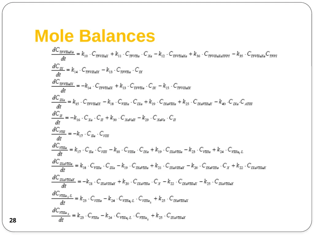 Chemical Reaction Engineering (CRE) is the field - slide 28 of 33