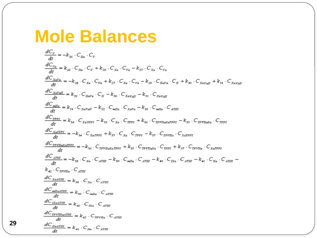 Chemical Reaction Engineering (CRE) is the field - slide 29 of 33