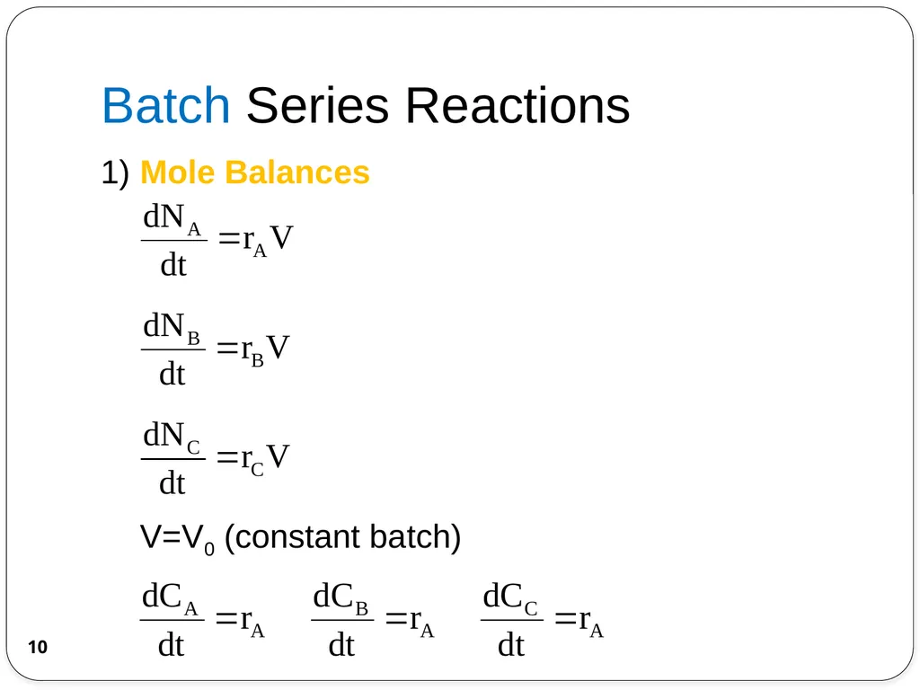 Chemical Reaction Engineering (CRE) is the field - slide 10 of 33