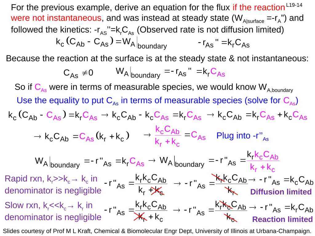 1. Mass transfer of A to surface 2. Diffusion of - slide 14 of 18