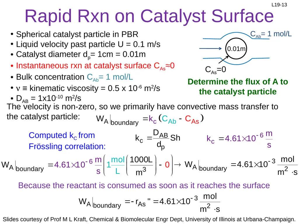 1. Mass transfer of A to surface 2. Diffusion of - slide 13 of 18