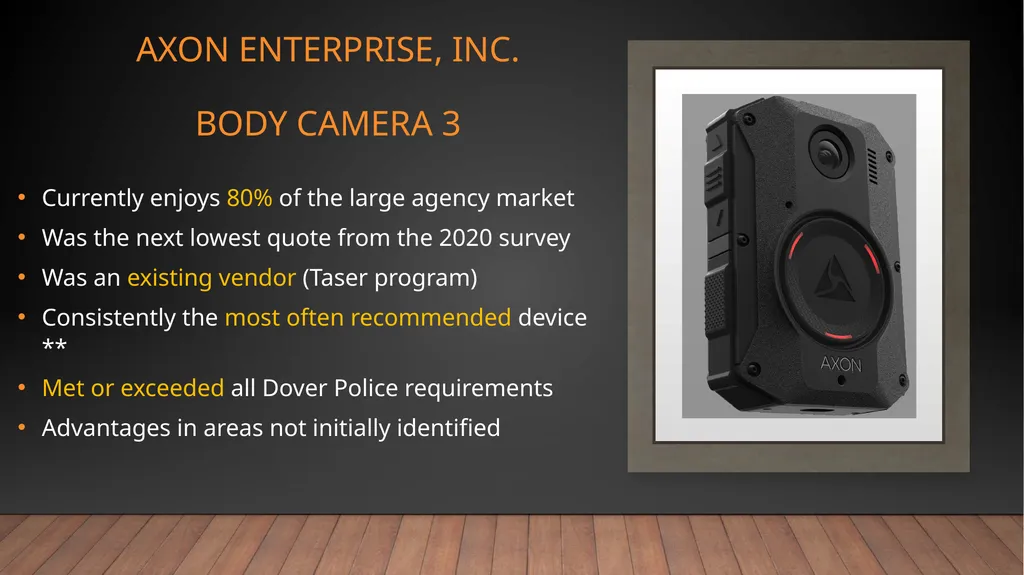 Body Worn Camera 2021 Program recommendation Dover - slide 5 of 26