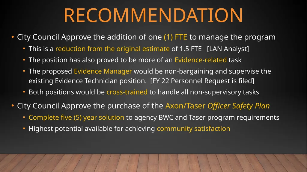 Body Worn Camera 2021 Program recommendation Dover - slide 6 of 26
