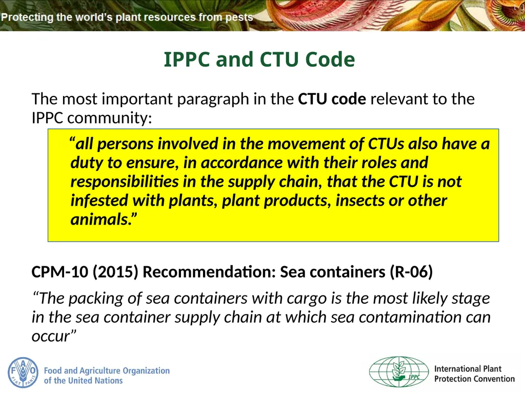 Sea Containers Task Force Update IPPC Secretariat - slide 9 of 20