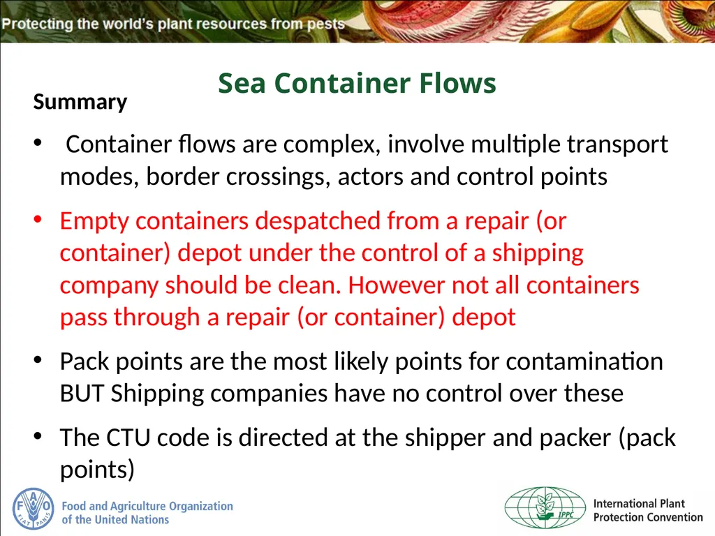 Sea Containers Task Force Update IPPC Secretariat - slide 7 of 20