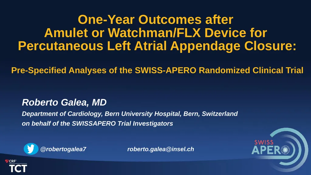 One-Year Outcomes after Amulet or Watchman/FLX - slide 1 of 15