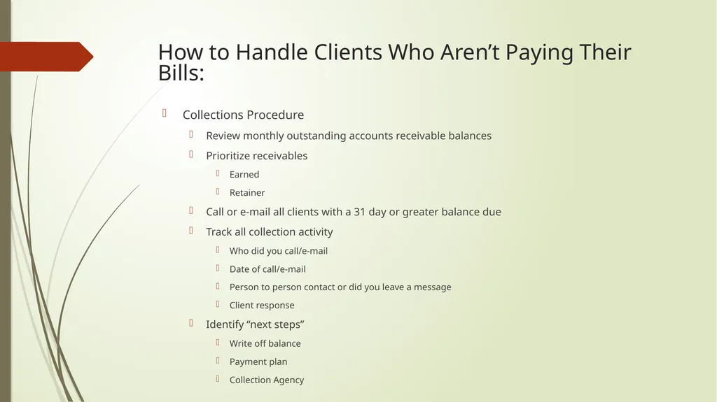 Setting and Collecting Fees Presented by: Becki - slide 13 of 13
