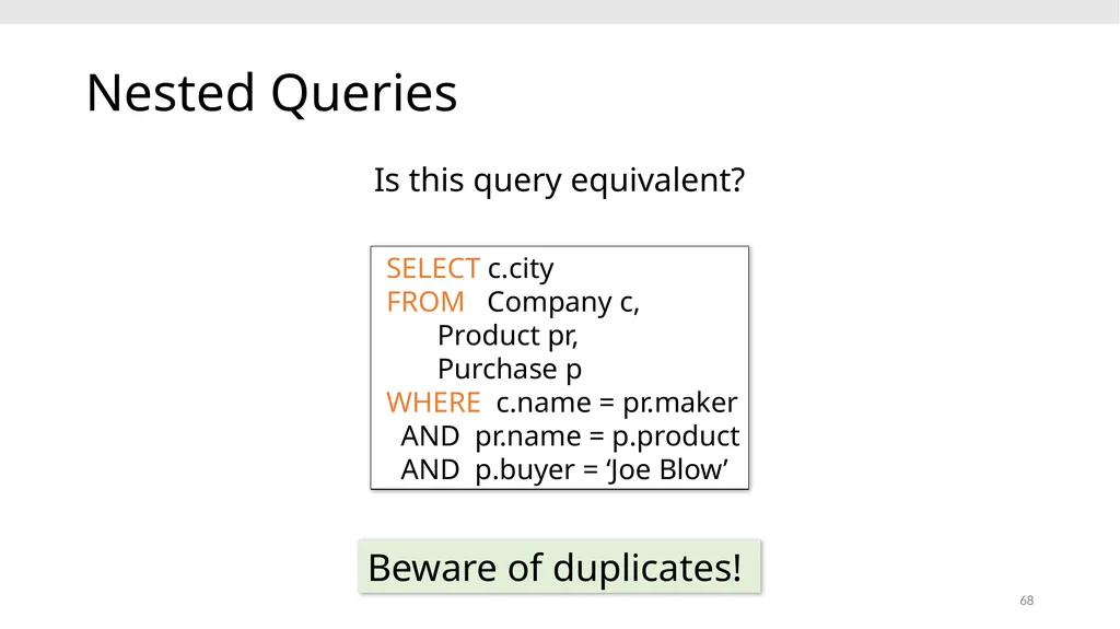 CS639: Data Management for Data Science Lecture 4: - slide 68 of 76