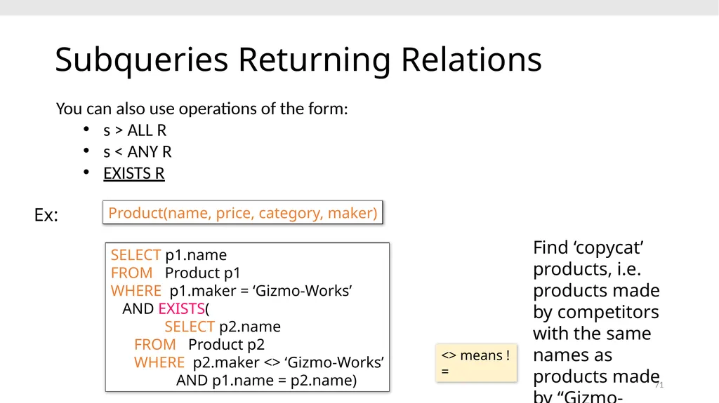 CS639: Data Management for Data Science Lecture 4: - slide 71 of 76