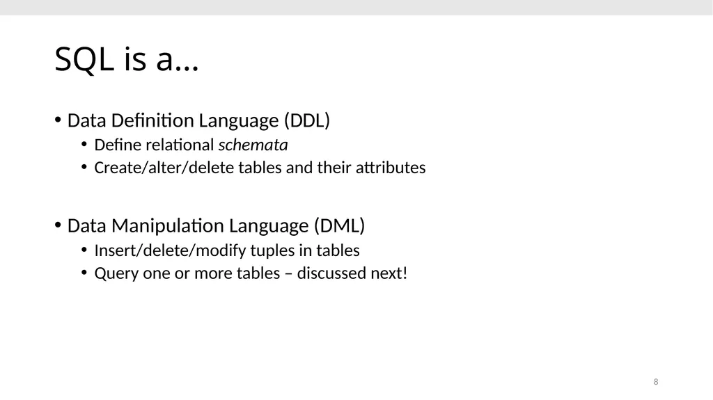 CS639: Data Management for Data Science Lecture 4: - slide 8 of 76