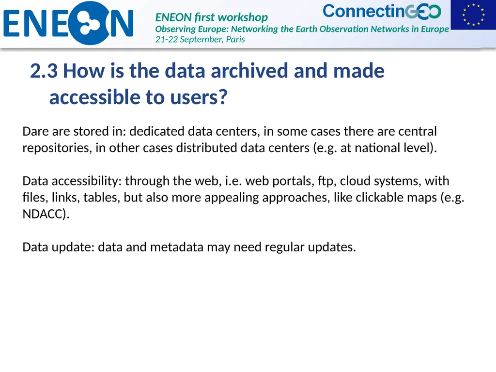 Summary on data availability, sharing, and gaps - slide 4 of 13
