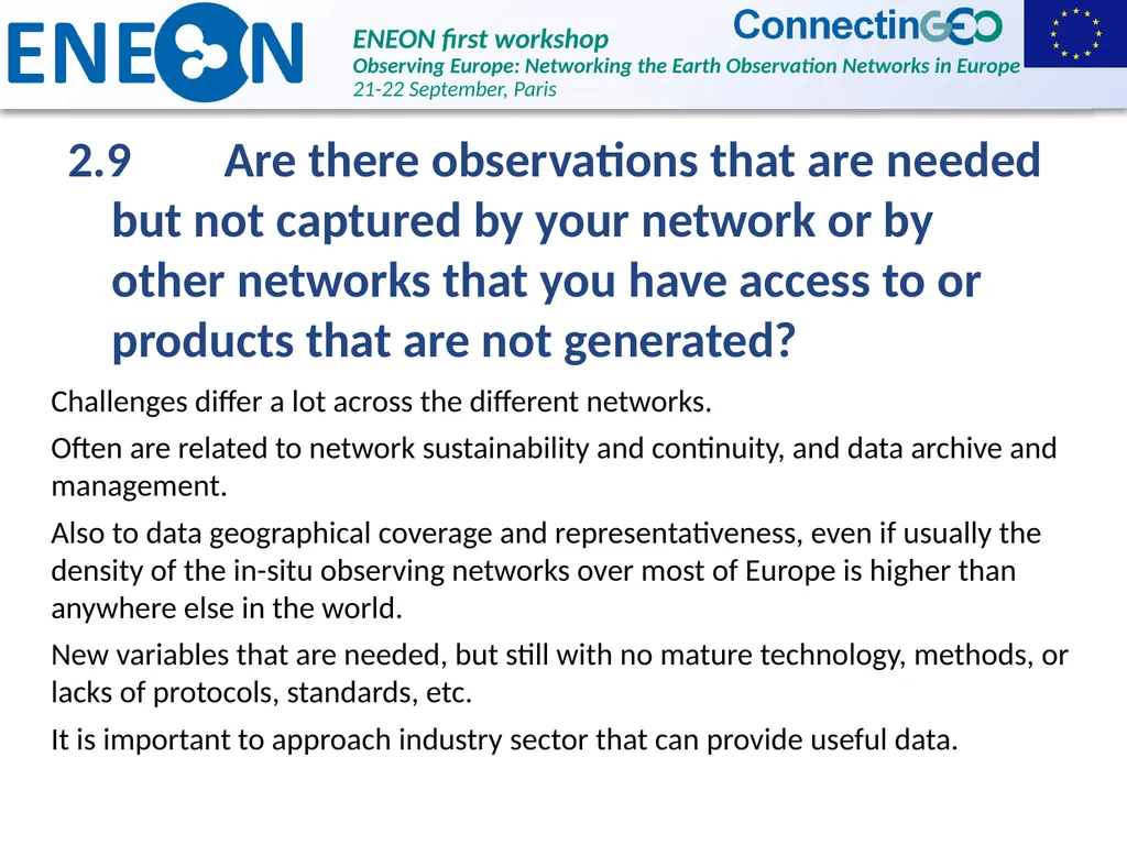 Summary on data availability, sharing, and gaps - slide 11 of 13