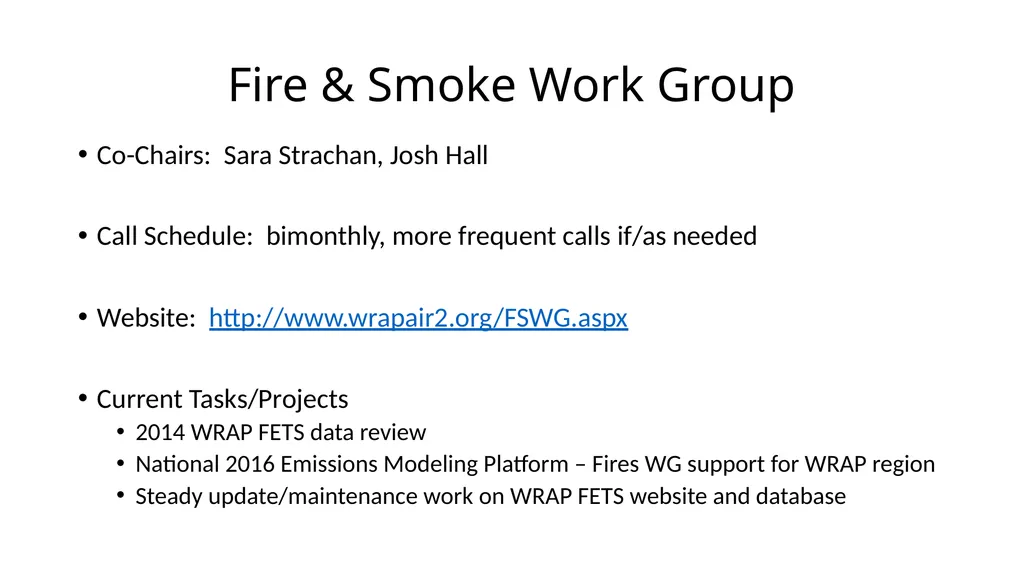WRAP TSC/Co-Chairs Call Workplan Progress Update - slide 6 of 28