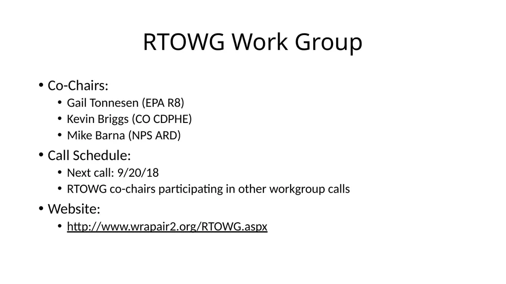 WRAP TSC/Co-Chairs Call Workplan Progress Update - slide 15 of 28