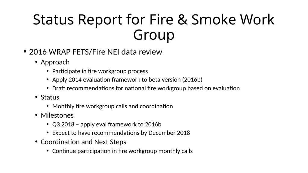 WRAP TSC/Co-Chairs Call Workplan Progress Update - slide 9 of 28