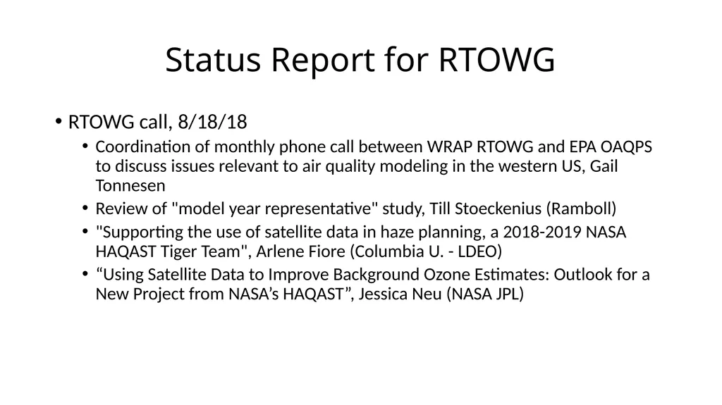 WRAP TSC/Co-Chairs Call Workplan Progress Update - slide 16 of 28