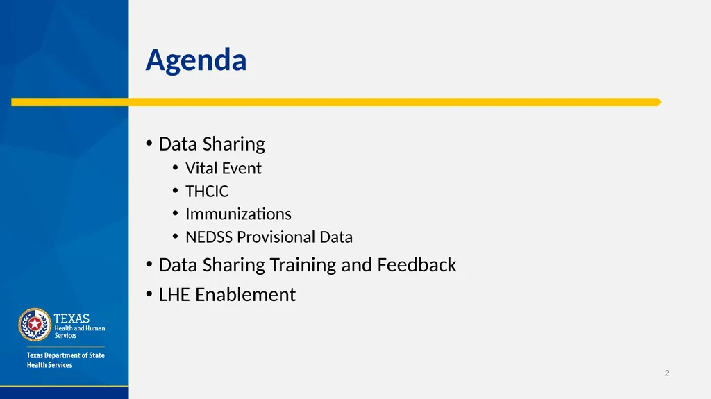 Public Health Data Sharing in Texas​ Office of - slide 2 of 20