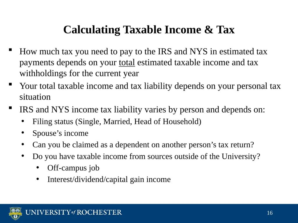 Tax Reporting of Graduate Student Payments School - slide 16 of 34
