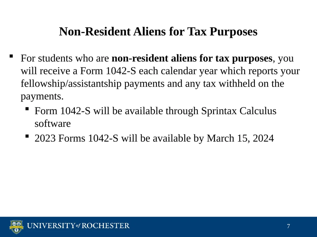 Tax Reporting of Graduate Student Payments School - slide 7 of 34