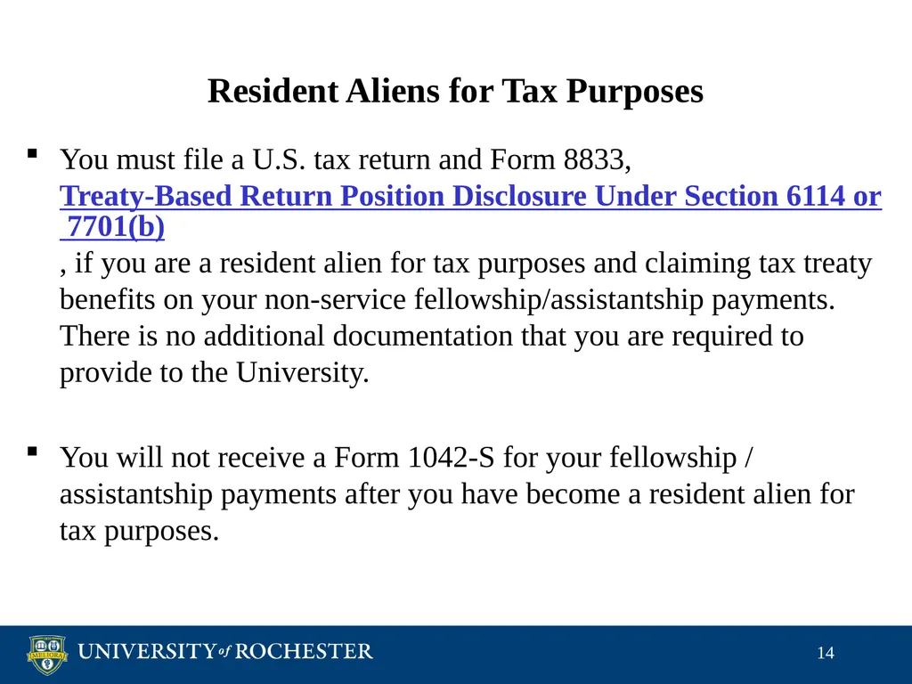 Tax Reporting of Graduate Student Payments School - slide 14 of 34