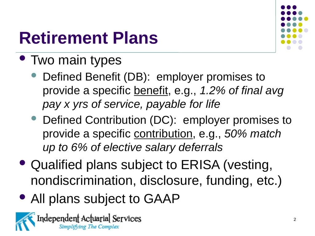 Retirement Plans in the Regulated Sector 2016 - slide 2 of 20