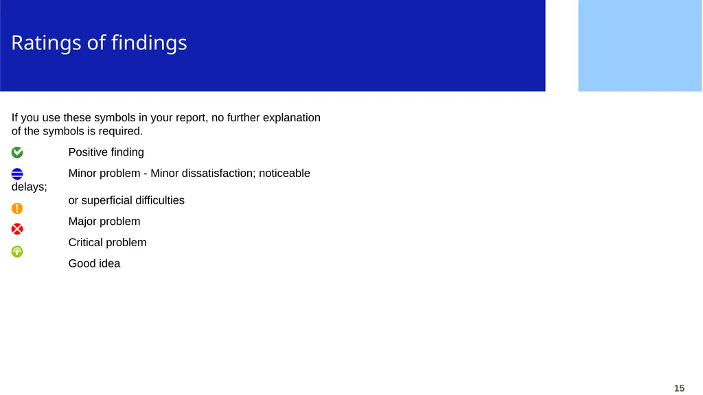 CPUX-UT – Example of Basic Usability Test Report - slide 15 of 15