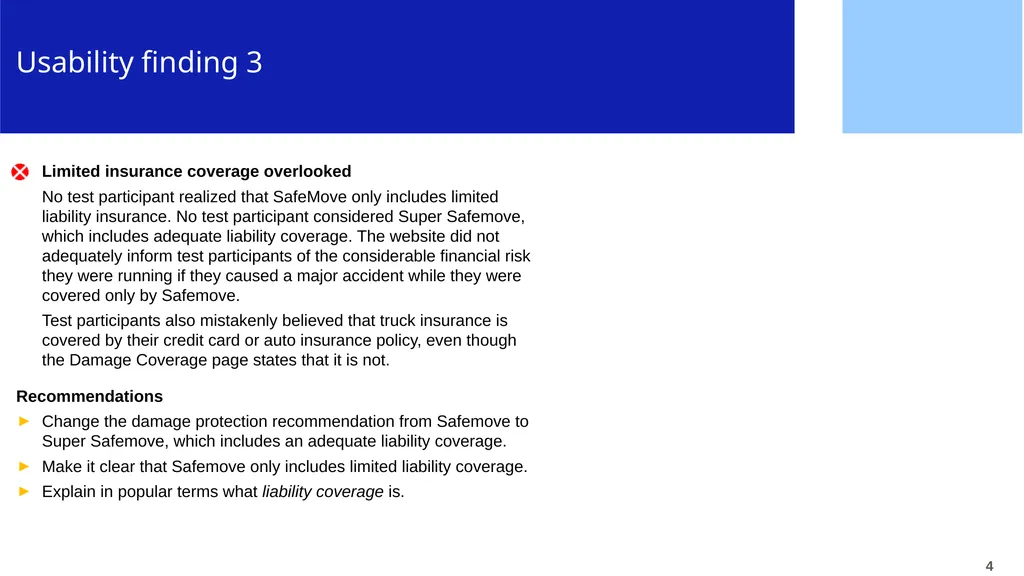 CPUX-UT – Example of Basic Usability Test Report - slide 4 of 15