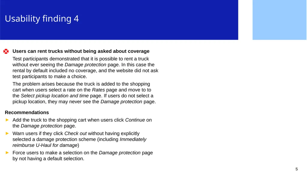 CPUX-UT – Example of Basic Usability Test Report - slide 5 of 15