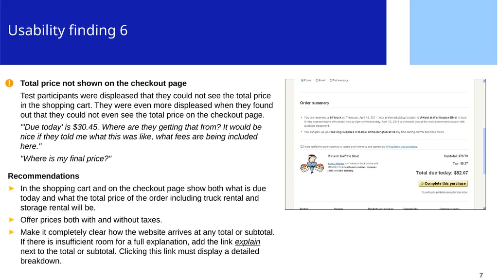 CPUX-UT – Example of Basic Usability Test Report - slide 7 of 15