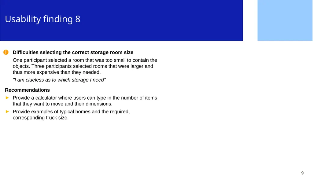 CPUX-UT – Example of Basic Usability Test Report - slide 9 of 15