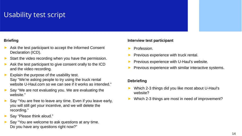 CPUX-UT – Example of Basic Usability Test Report - slide 14 of 15