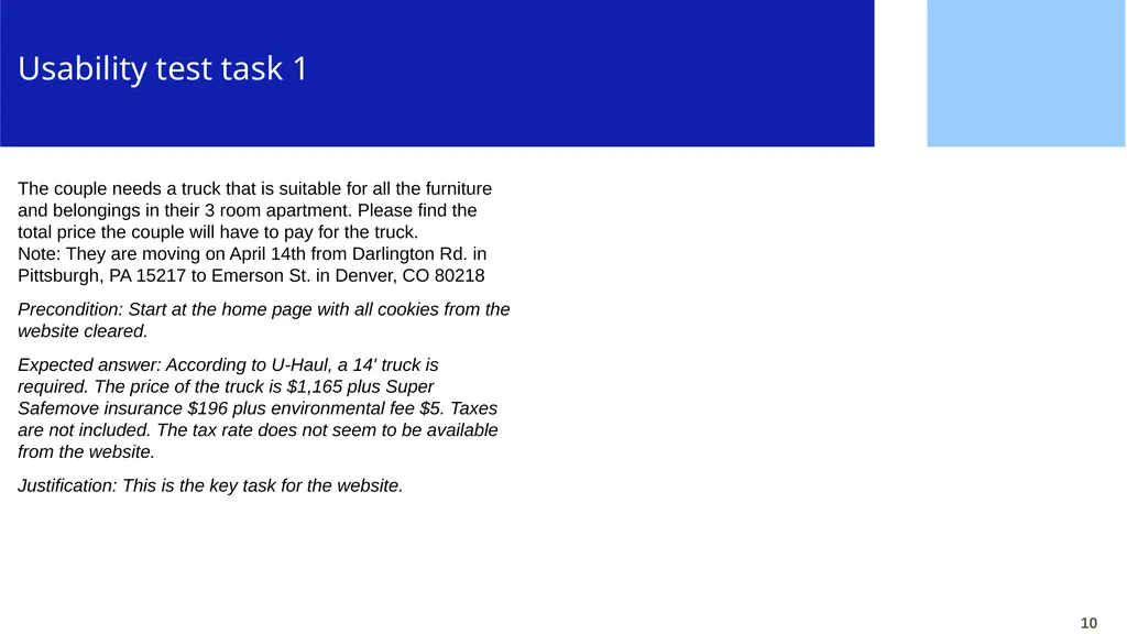 CPUX-UT – Example of Basic Usability Test Report - slide 10 of 15