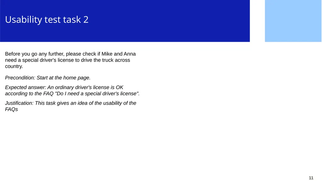 CPUX-UT – Example of Basic Usability Test Report - slide 11 of 15