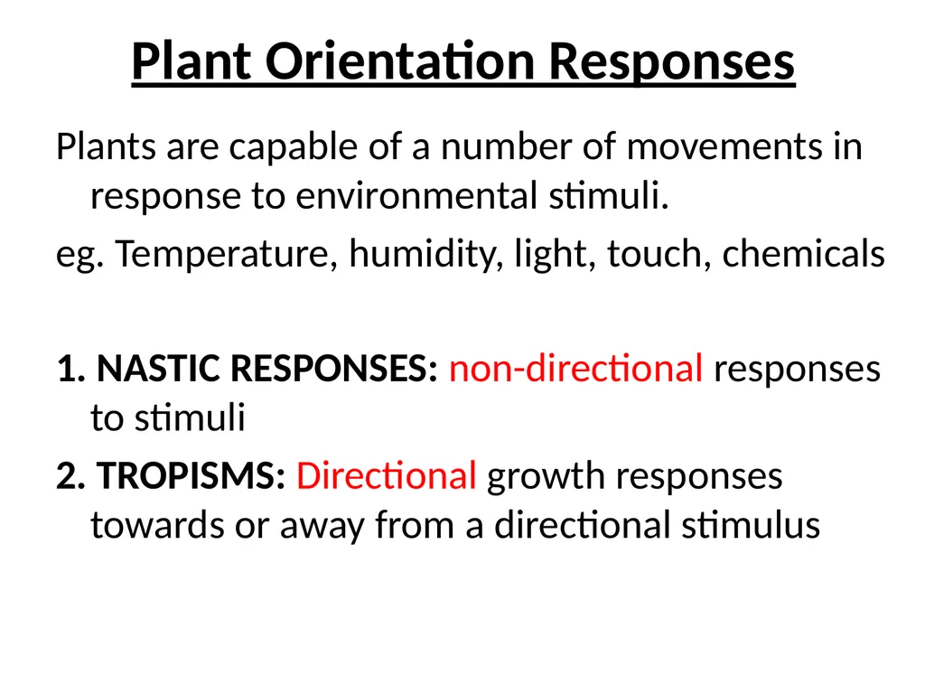 ORIENTATION RESPONSES How organisms position - slide 15 of 42