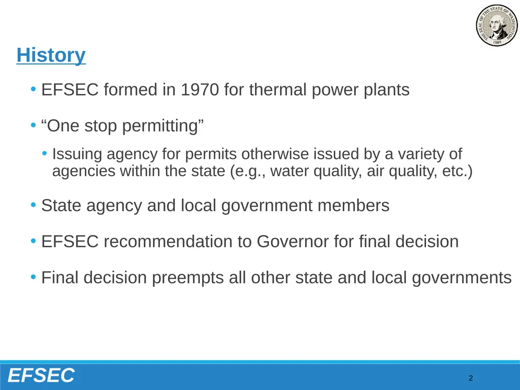 Washington State Energy Facility Site Evaluation - slide 2 of 13