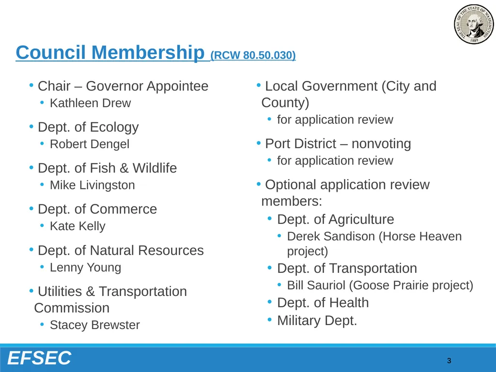 Washington State Energy Facility Site Evaluation - slide 3 of 13