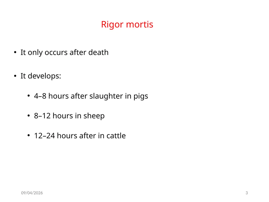 Rigor mortis Dr. Mbaimbai Francis (BVM, MPVM) - slide 3 of 10