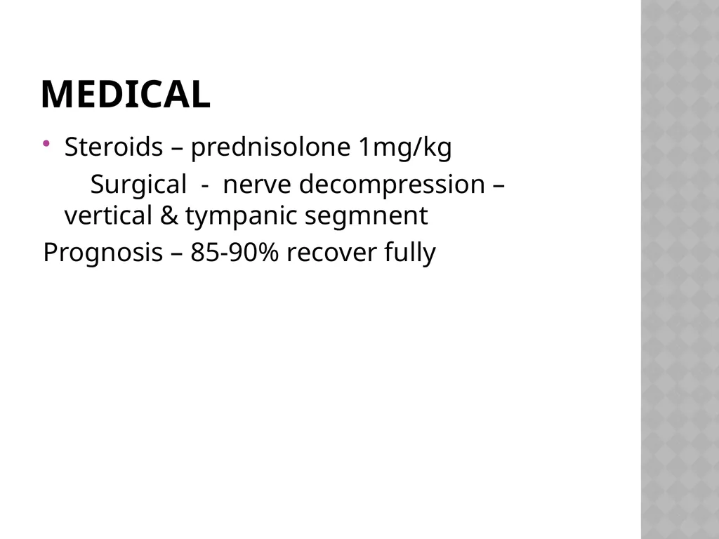 FACIAL NERVE PLASY Dr.Satguru Saran Singh - slide 39 of 53